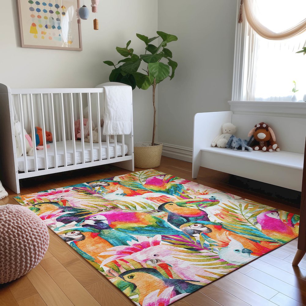 Premium Machine Washable Mayfield  Multi 8' x 10' Rug. Picture 5