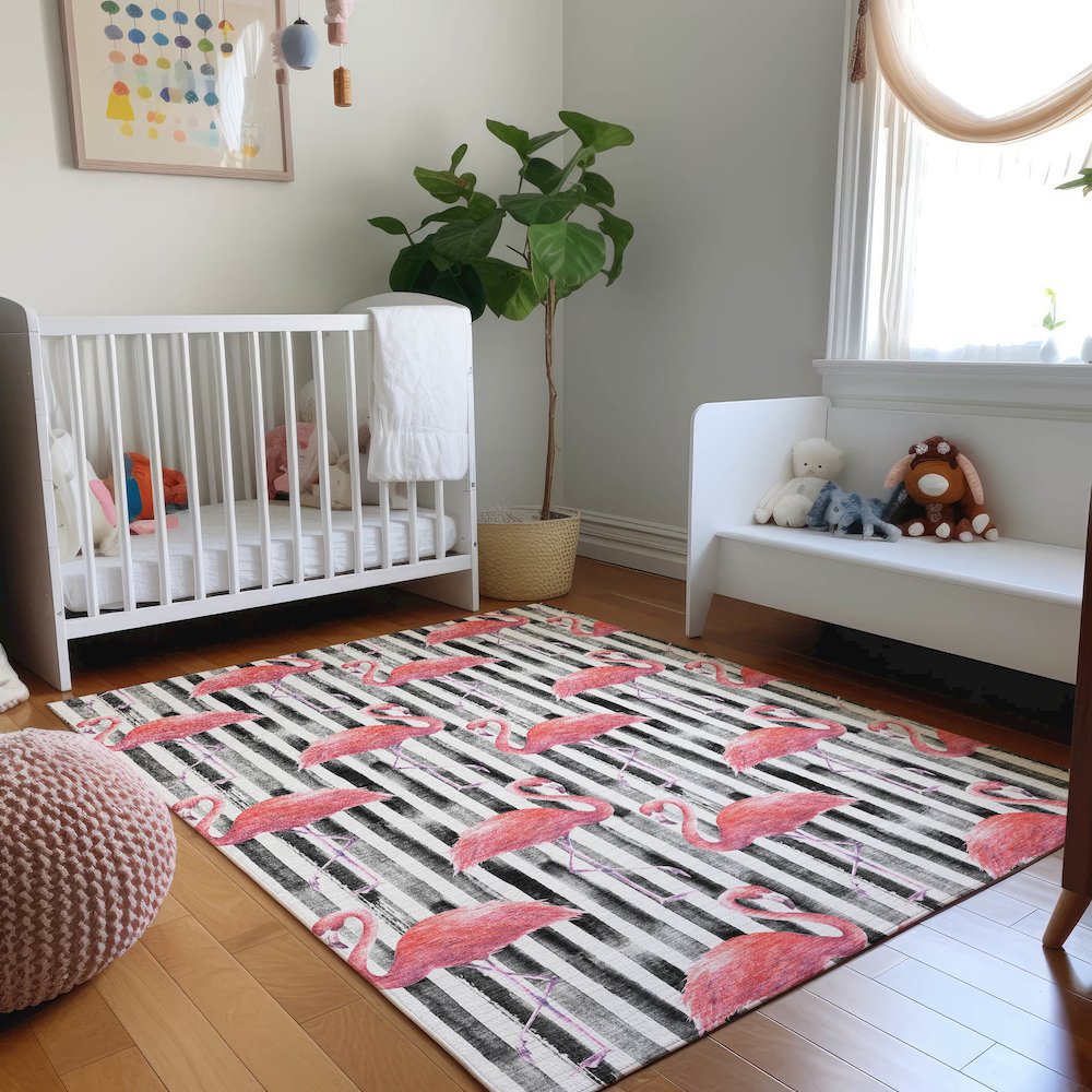 Premium Machine Washable Mayfield  Pink 8' x 10' Rug. Picture 5