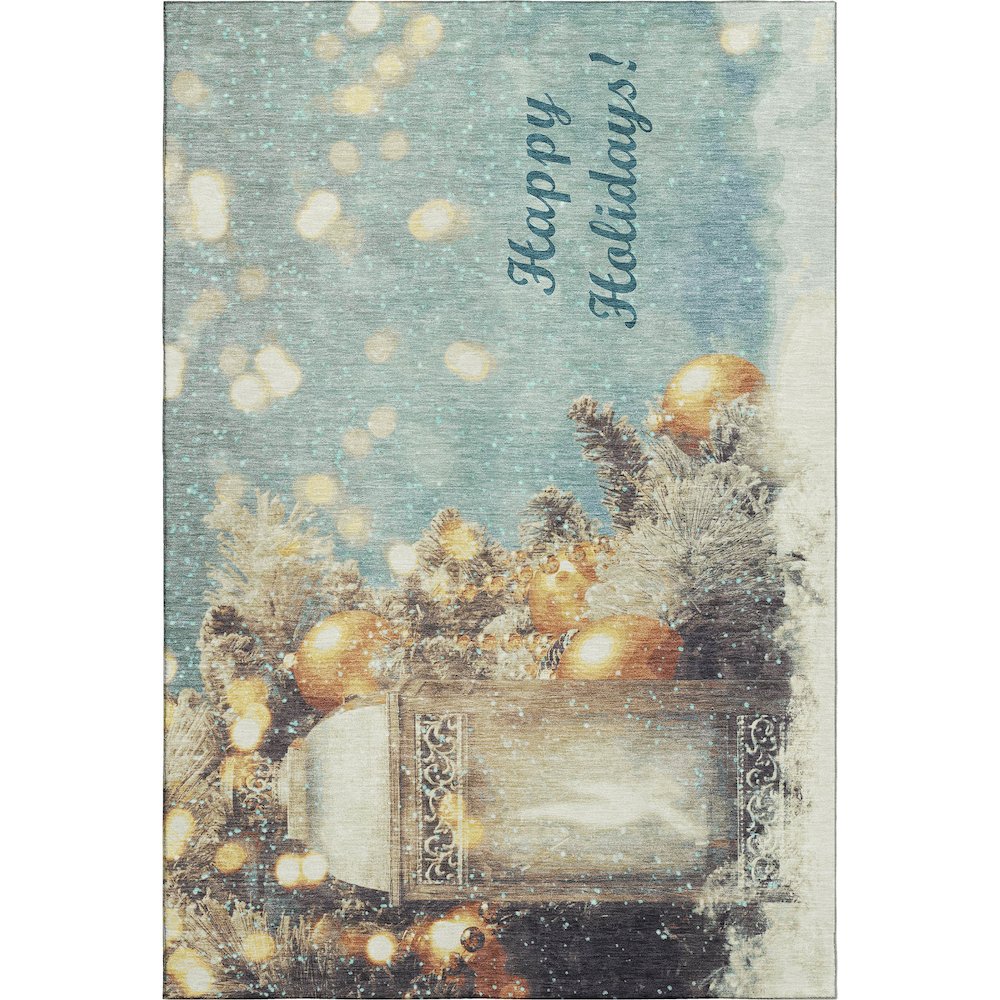 Premium Machine Washable Mayfield  Blue 8' x 10' Rug. Picture 1