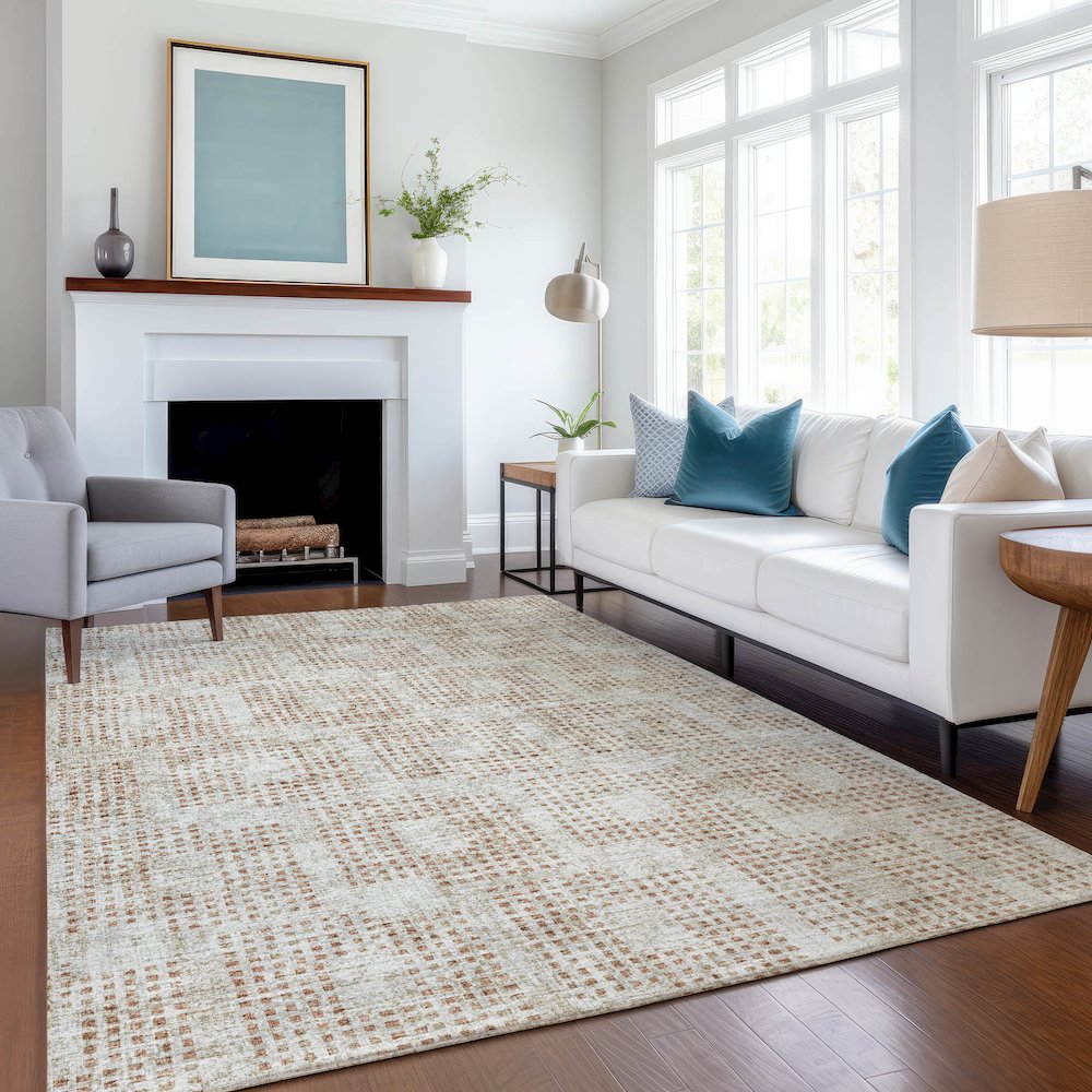 Premium Machine Washable Mayfield  Spice 8' x 10' Rug. Picture 5