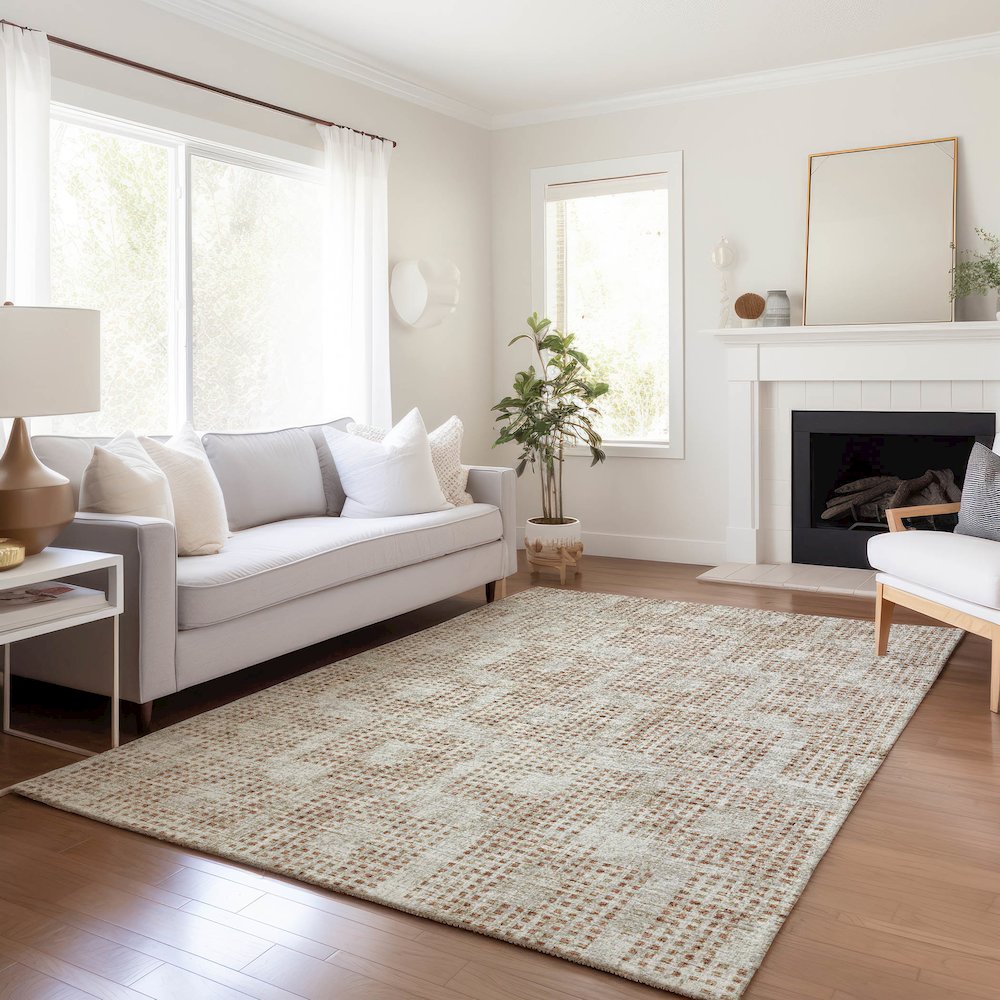 Premium Machine Washable Mayfield  Spice 8' x 10' Rug. Picture 6