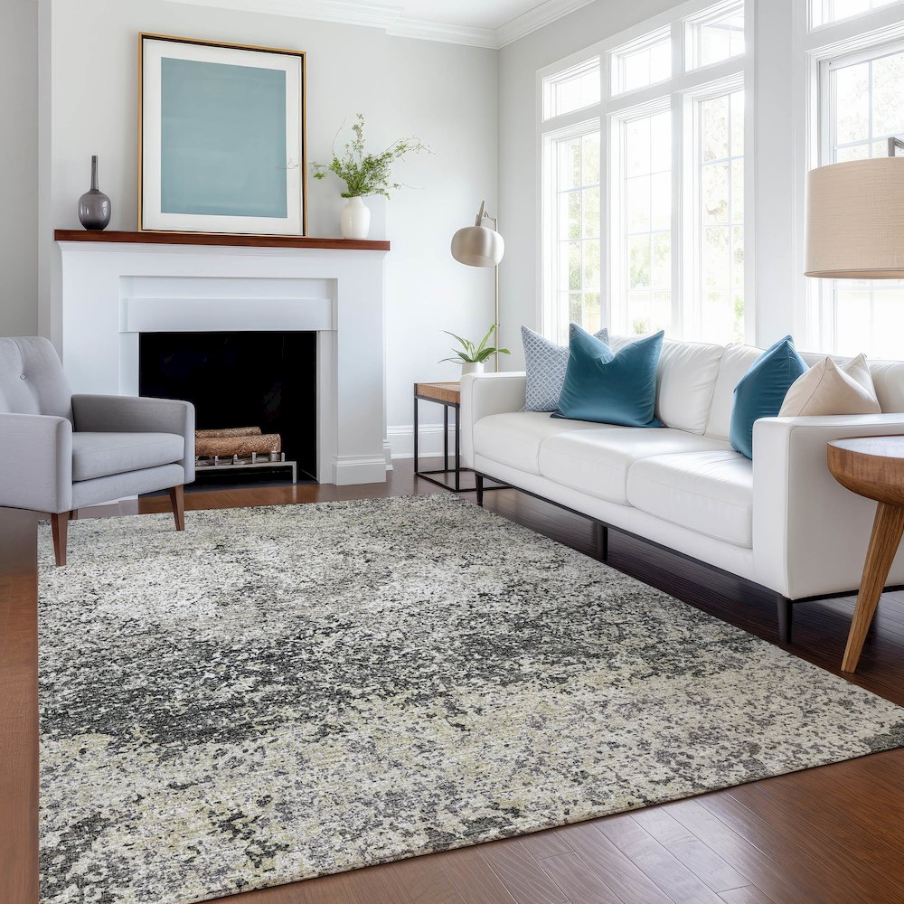 Premium Machine Washable Mayfield  Gray 8' x 10' Rug. Picture 5