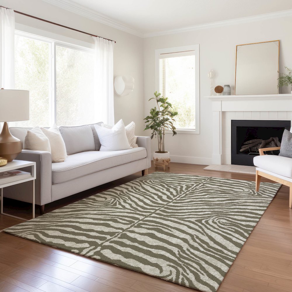 Premium Machine Washable Mayfield  Taupe 8' x 10' Rug. Picture 6