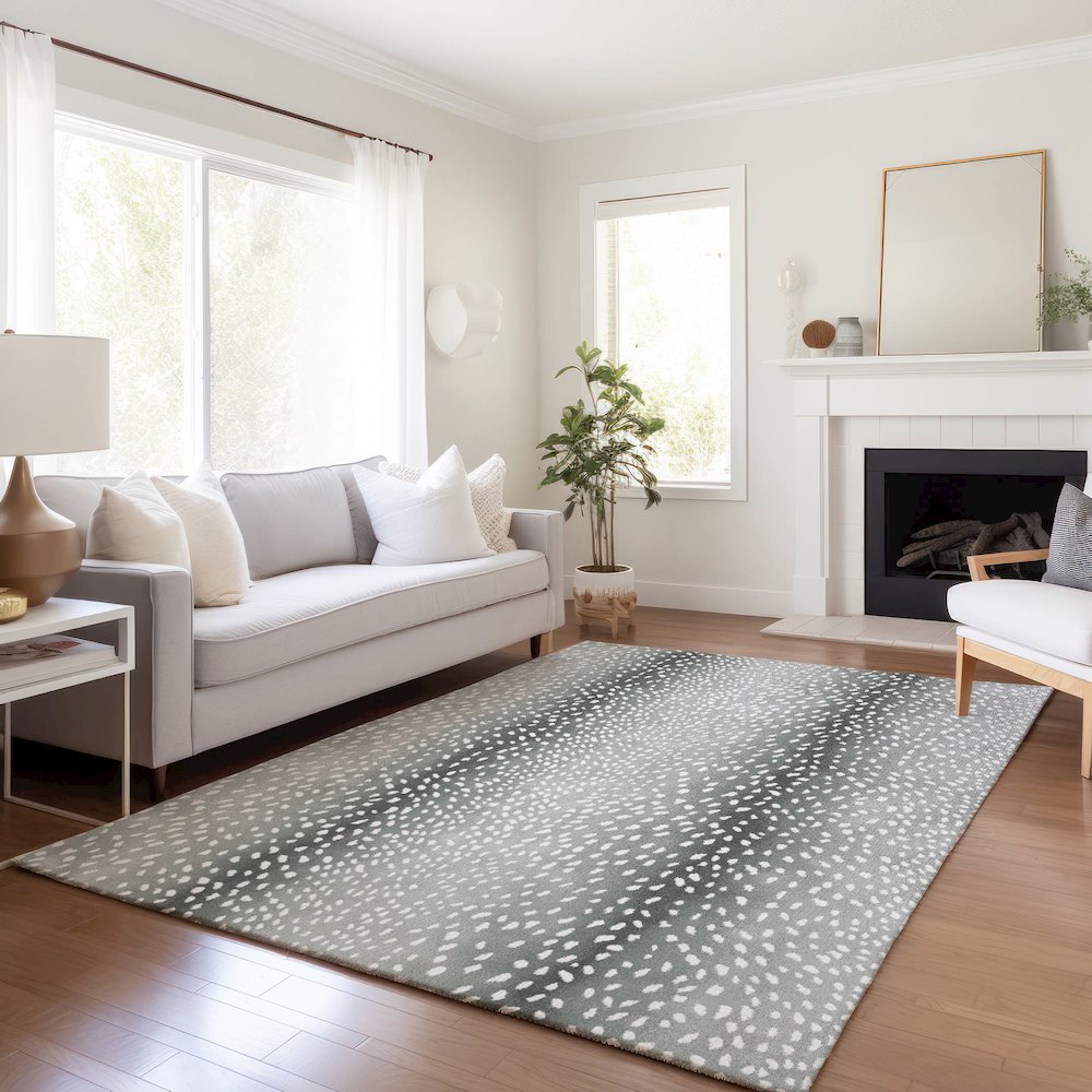 Premium Machine Washable Mayfield  Gray 8' x 10' Rug. Picture 6