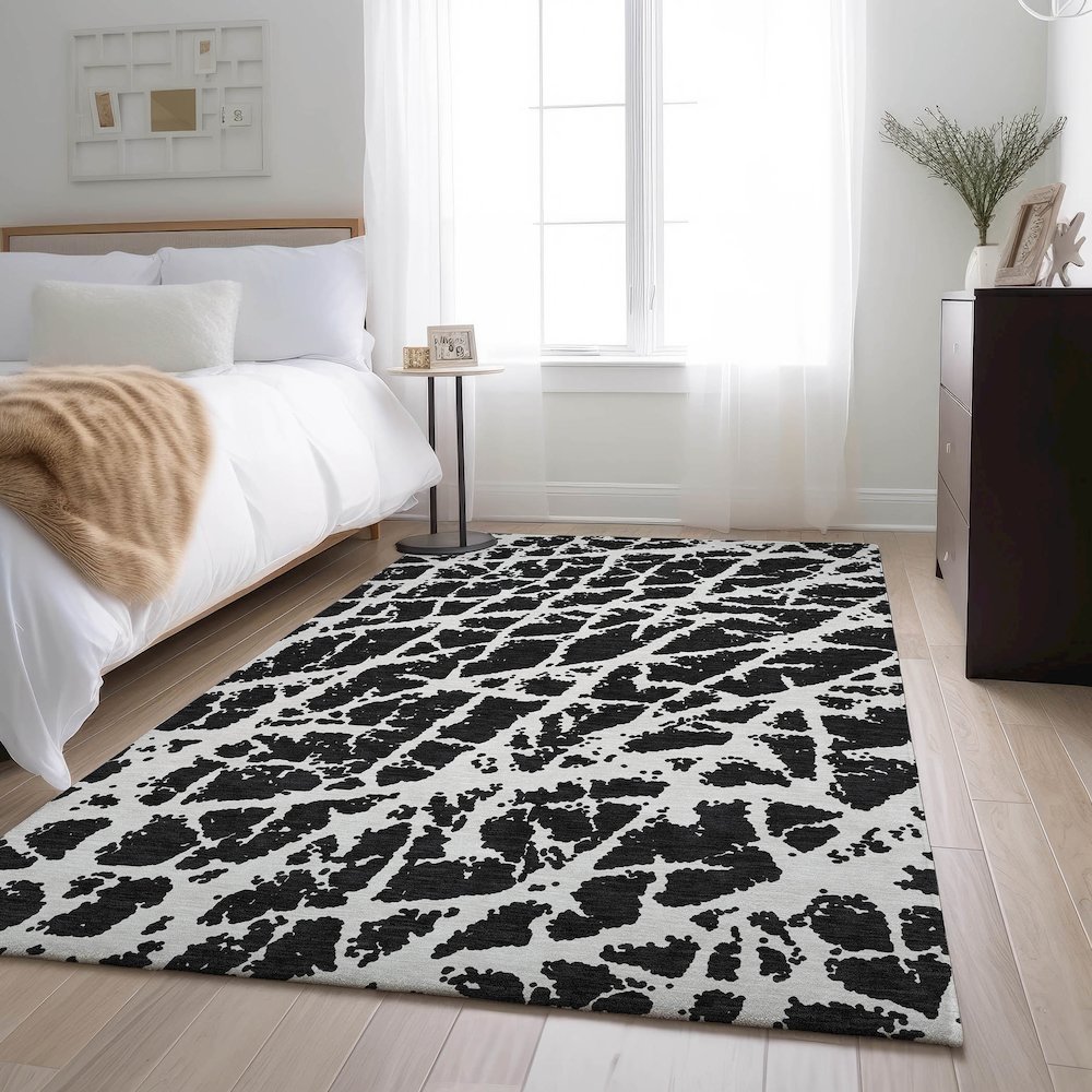 Premium Machine Washable Mayfield  Black 8' x 10' Rug. Picture 5