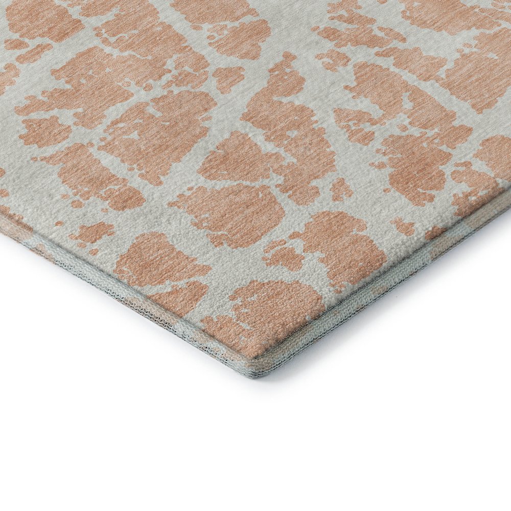Premium Machine Washable Mayfield  Peach 3' x 5' Rug. Picture 3