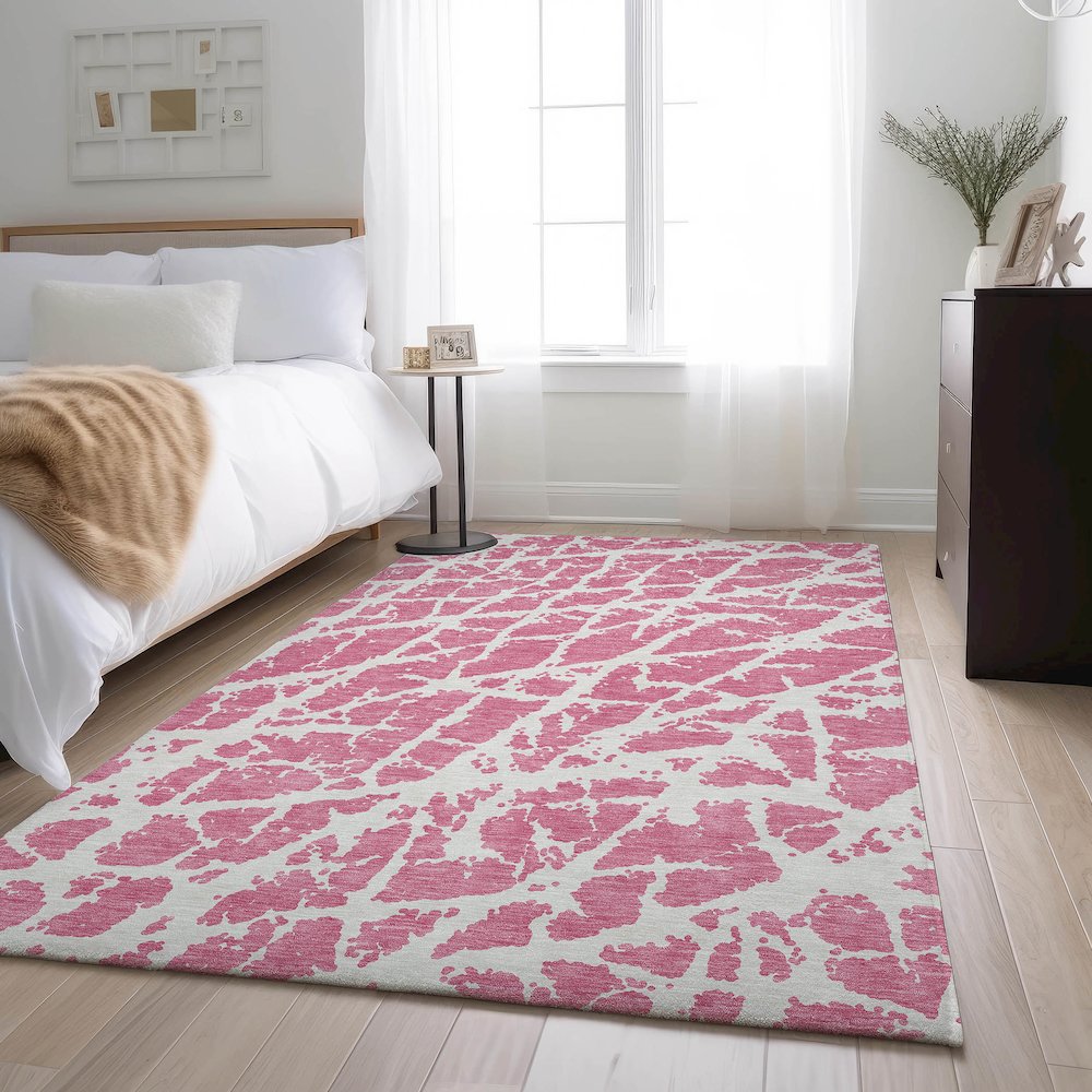 Premium Machine Washable Mayfield  Pink 8' x 10' Rug. Picture 5