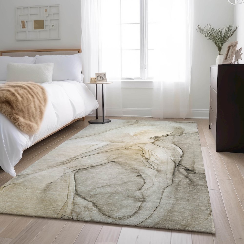 Premium Machine Washable Mayfield  Beige 8' x 10' Rug. Picture 5