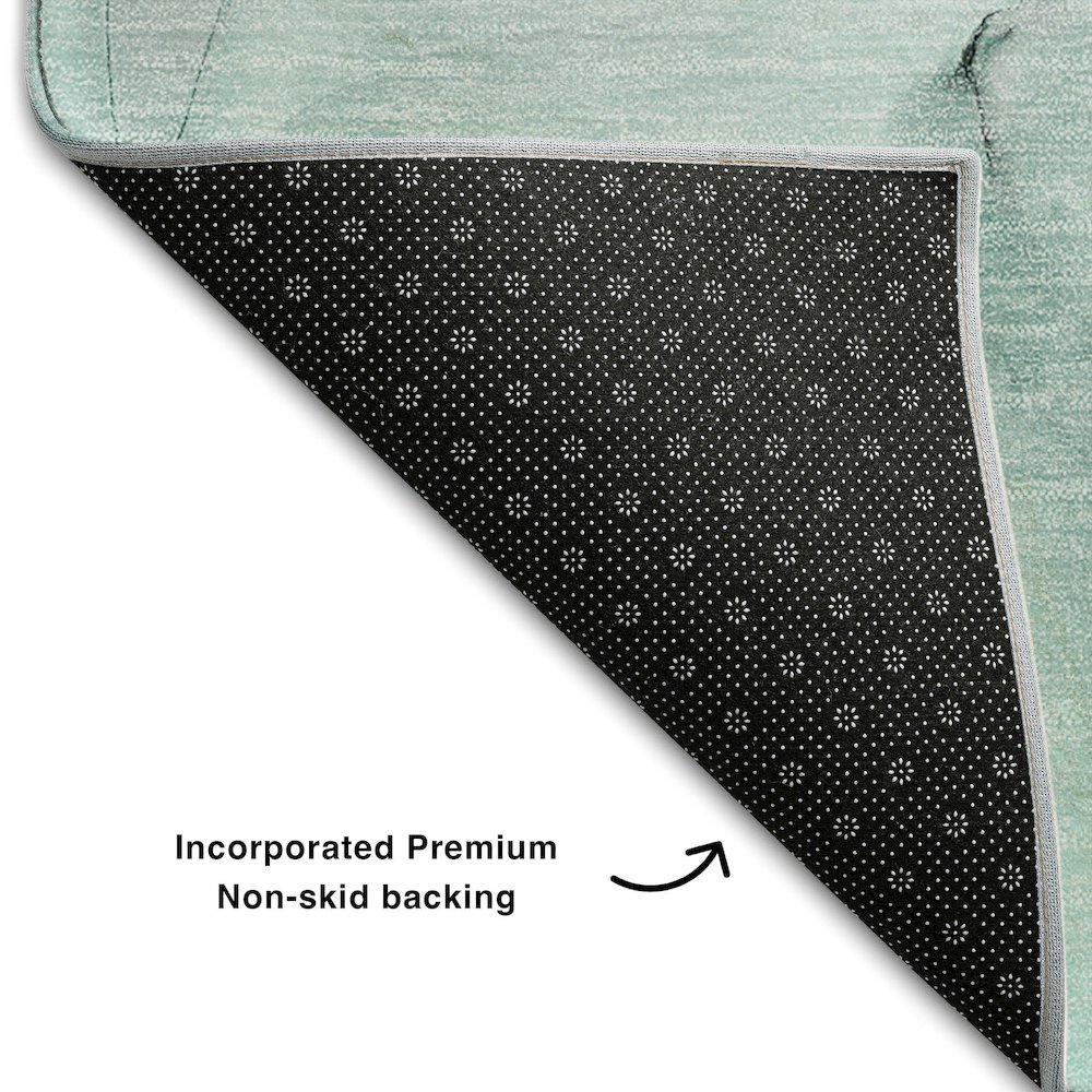 Premium Machine Washable Mayfield  Teal 3' x 5' Rug. Picture 2