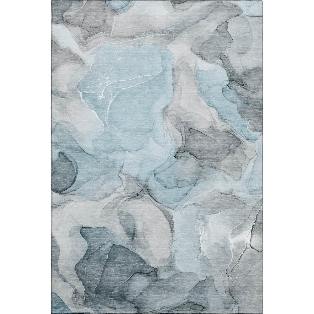 Premium Machine Washable Mayfield  Teal 8' x 10' Rug. Picture 1