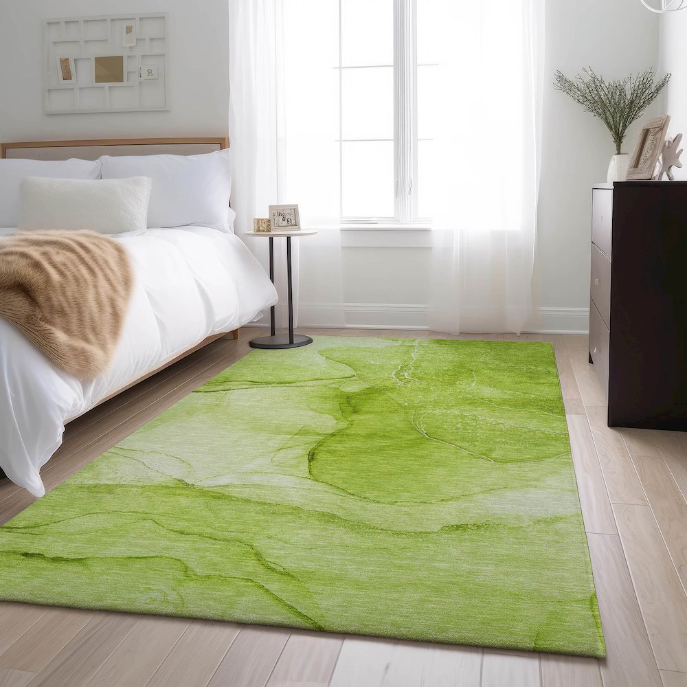 Premium Machine Washable Mayfield  Green 8' x 10' Rug. Picture 5