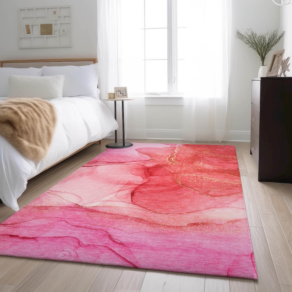 Premium Machine Washable Mayfield  Pink 8' x 10' Rug. Picture 5