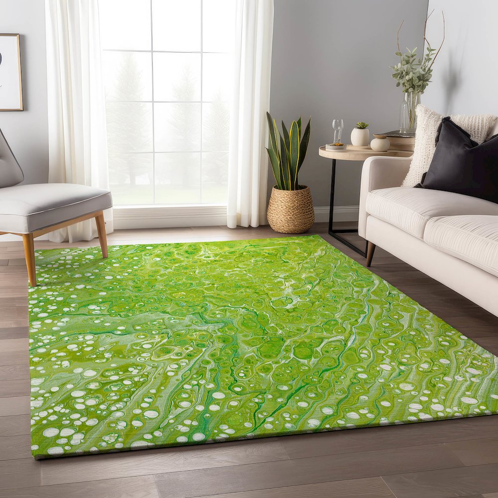 Premium Machine Washable Mayfield  Clover 8' x 10' Rug. Picture 5