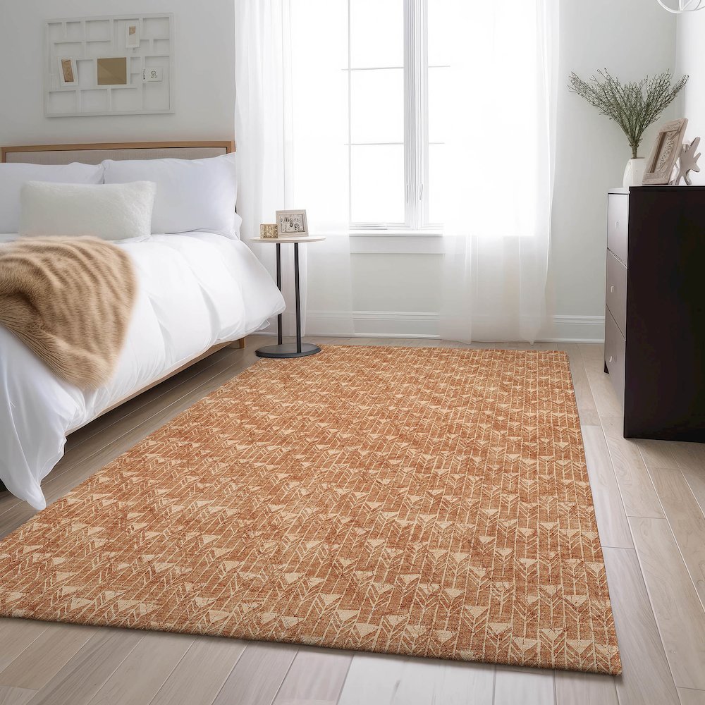 Premium Machine Washable Mayfield  Salmon 8' x 10' Rug. Picture 5