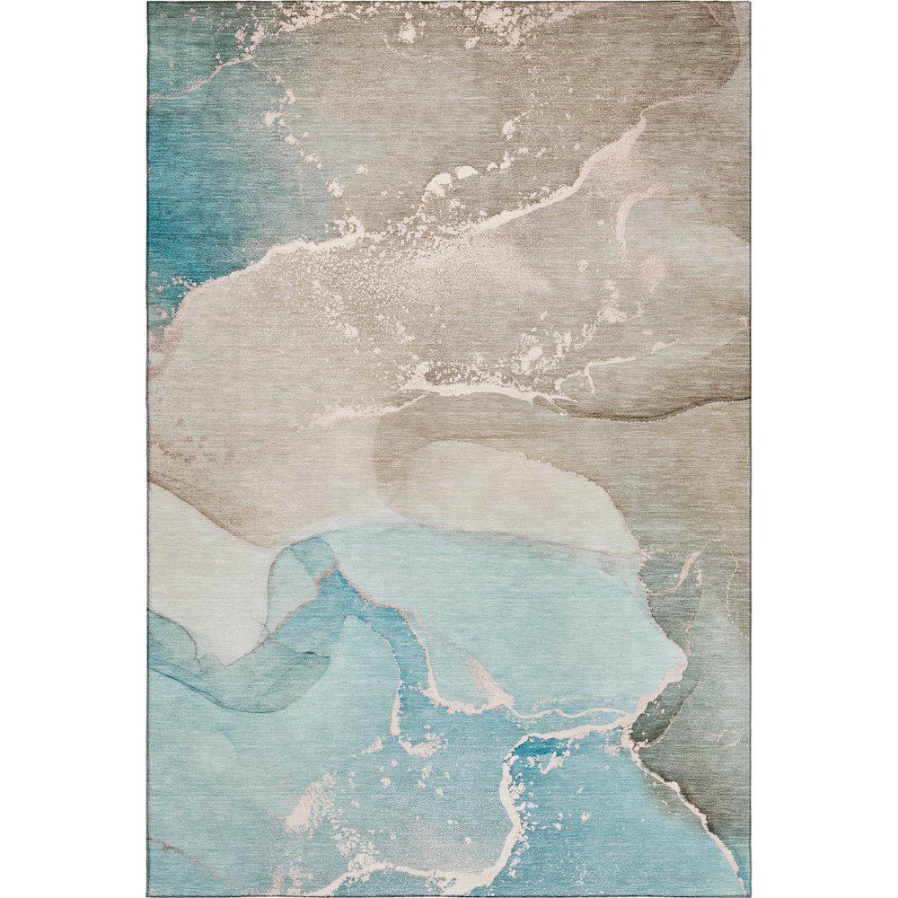 Premium Machine Washable Mayfield  Teal 8' x 10' Rug. Picture 1