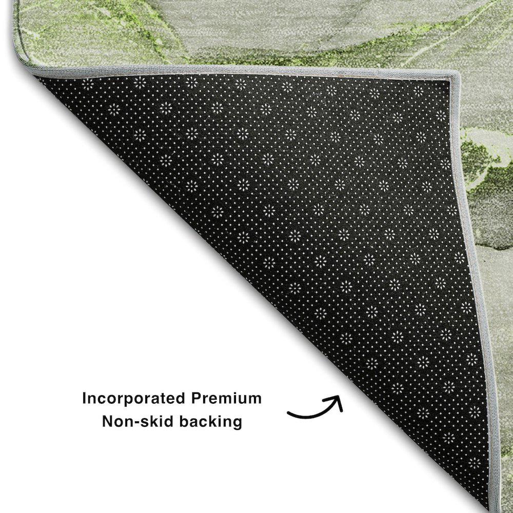 Premium Machine Washable Mayfield  Green 3' x 5' Rug. Picture 2