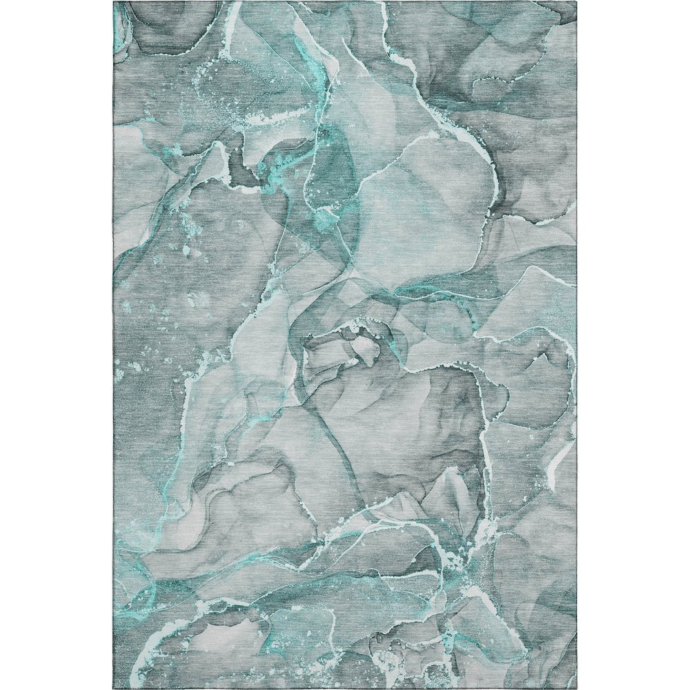 Premium Machine Washable Mayfield  Teal 8' x 10' Rug. Picture 1