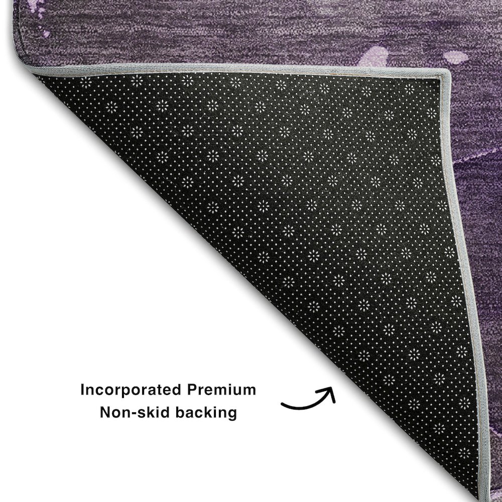 Premium Machine Washable Mayfield  Purple 3' x 5' Rug. Picture 2