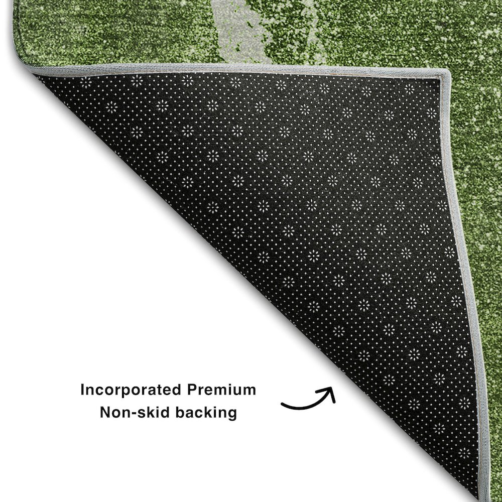 Premium Machine Washable Mayfield  Olive 3' x 5' Rug. Picture 2