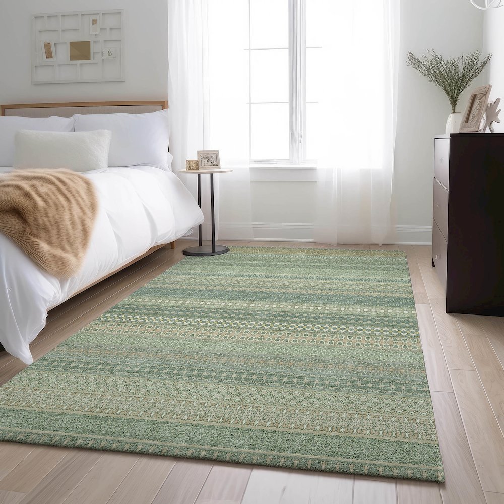 Premium Machine Washable Mayfield  Aloe 8' x 10' Rug. Picture 5