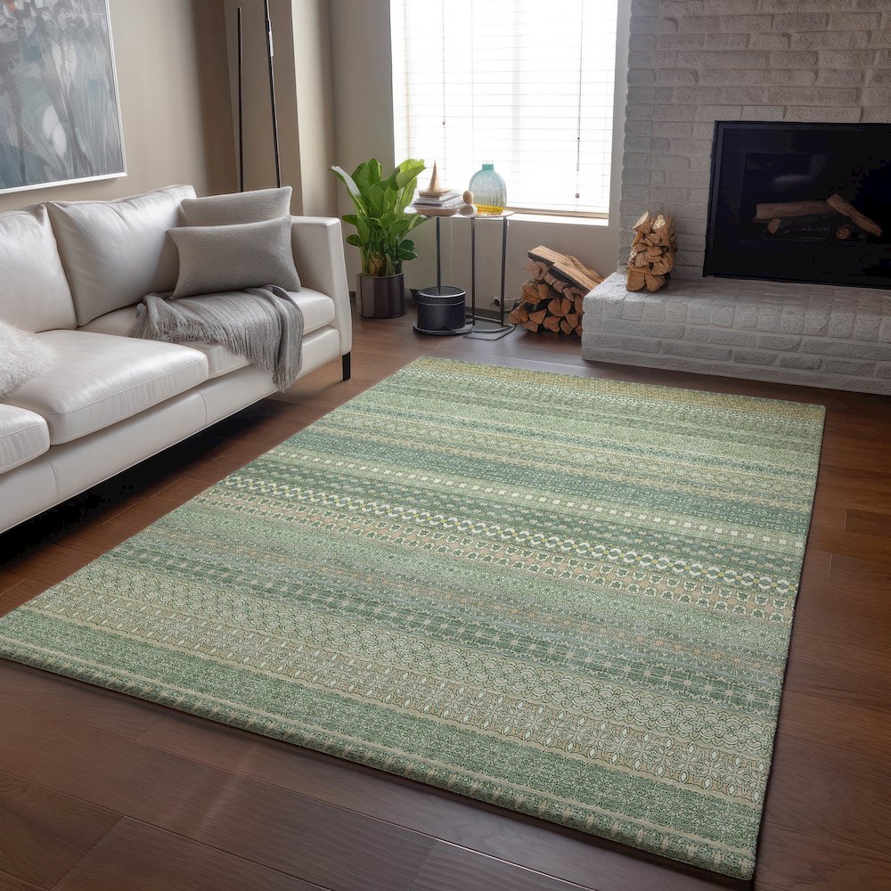 Premium Machine Washable Mayfield  Aloe 8' x 10' Rug. Picture 6