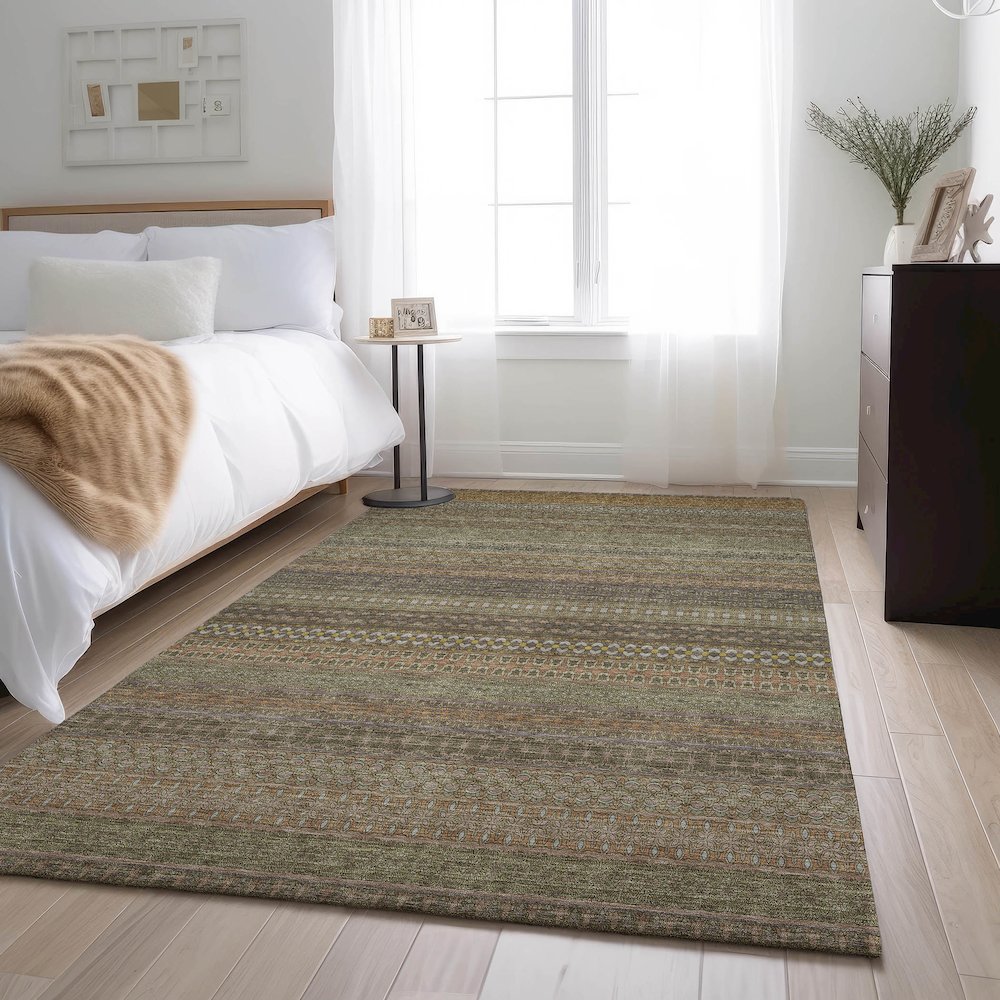 Premium Machine Washable Mayfield  Khaki 8' x 10' Rug. Picture 5