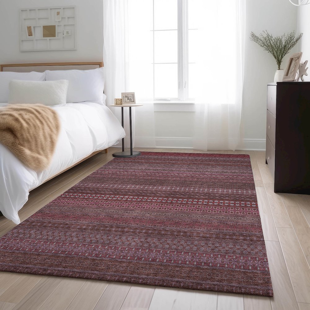 Premium Machine Washable Mayfield  Merlot 8' x 10' Rug. Picture 5