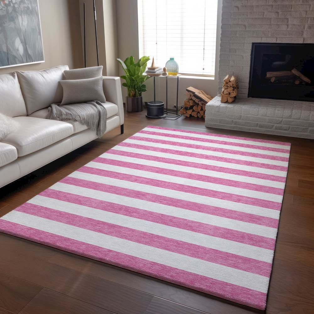 Premium Machine Washable Mayfield  Pink 8' x 10' Rug. Picture 6