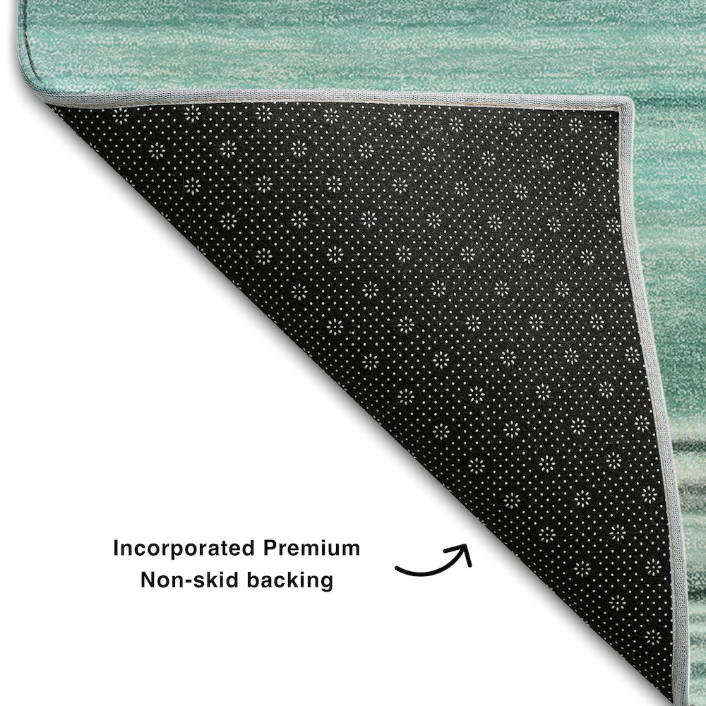 Premium Machine Washable Mayfield  Aqua 3' x 5' Rug. Picture 2