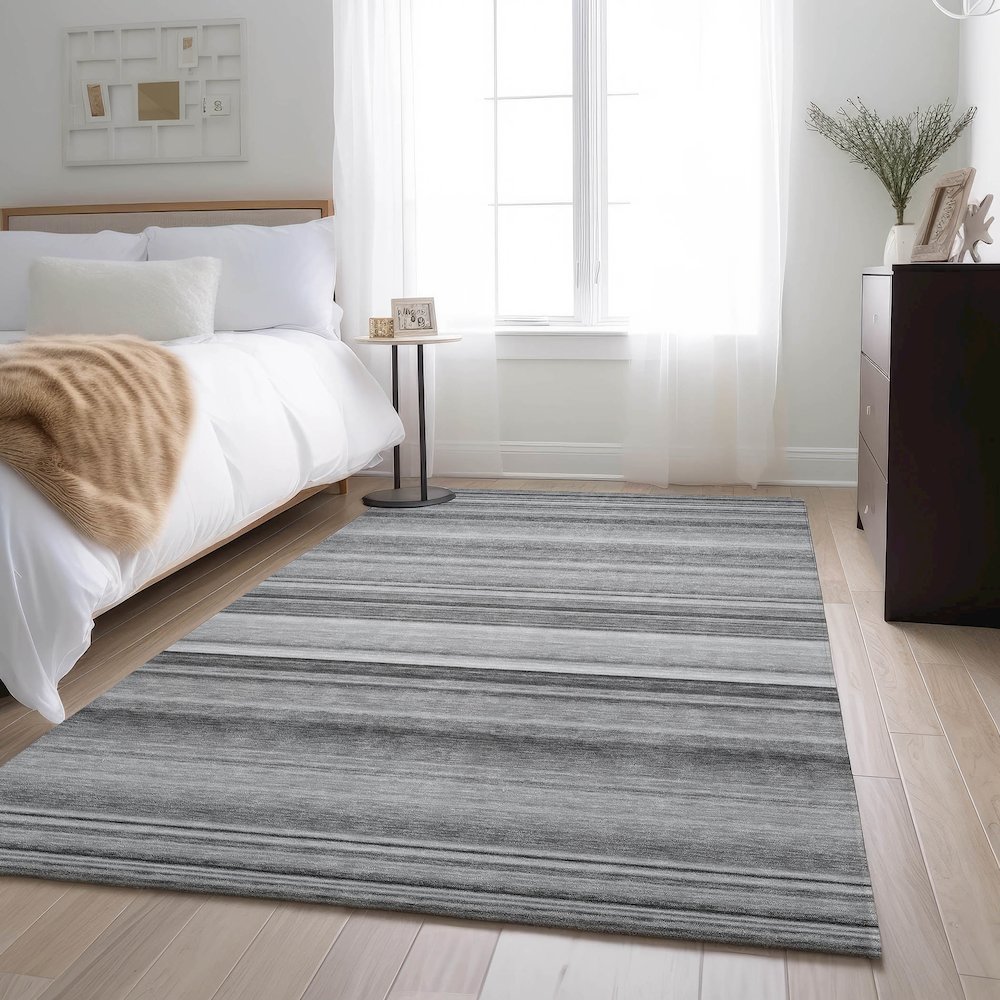 Premium Machine Washable Mayfield  Gray 8' x 10' Rug. Picture 5
