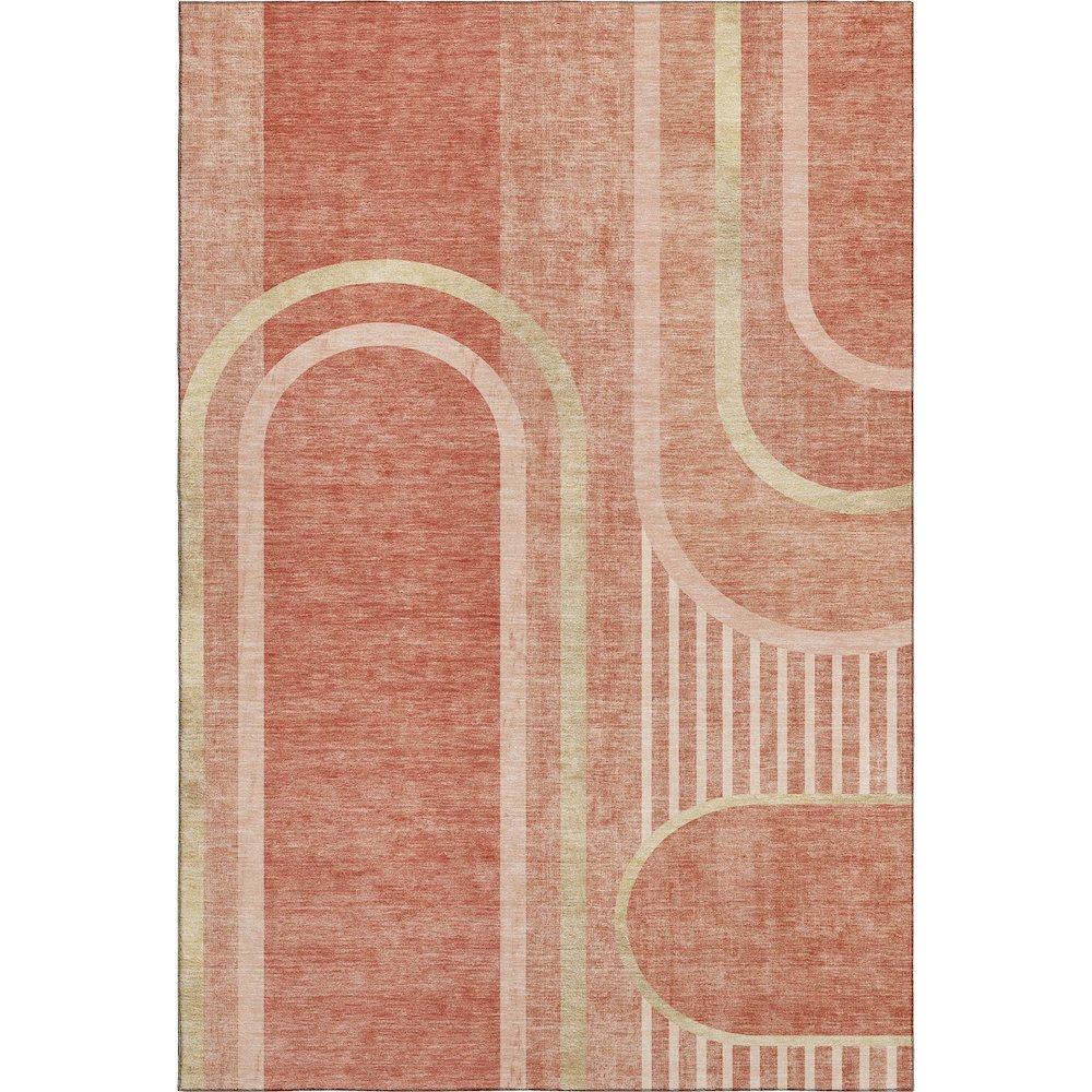 Premium Machine Washable Mayfield  Salmon 8' x 10' Rug. Picture 1