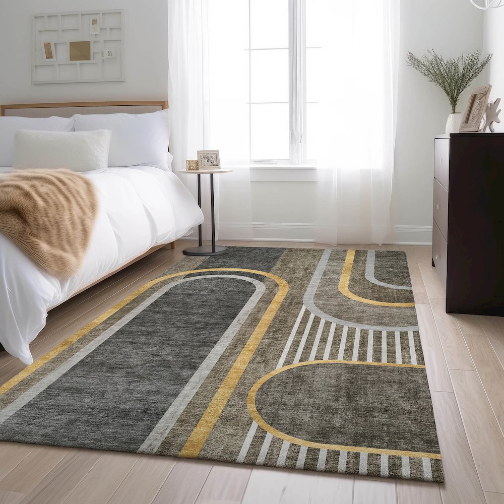 Premium Machine Washable Mayfield  Taupe 8' x 10' Rug. Picture 5