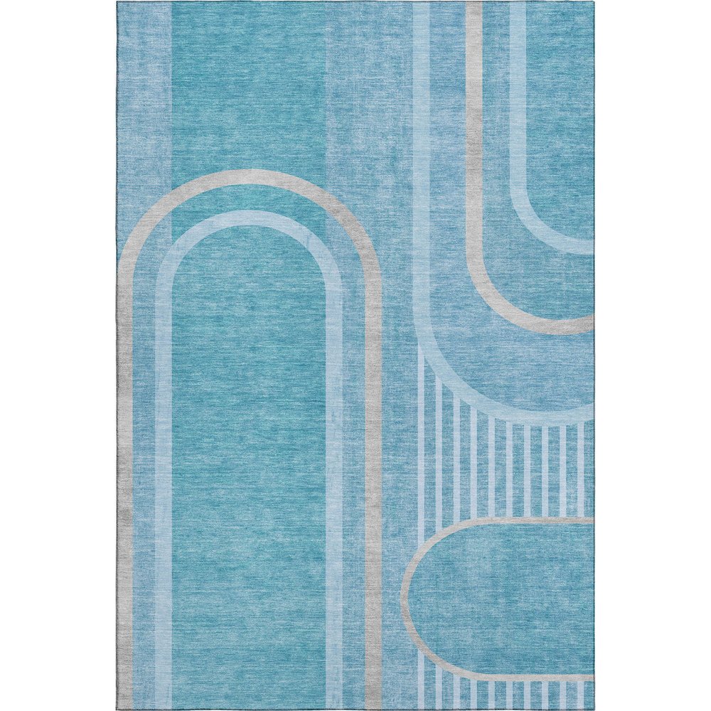 Premium Machine Washable Mayfield  Teal 8' x 10' Rug. Picture 1