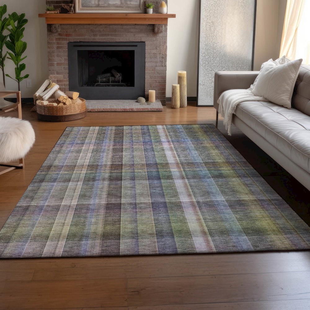 Premium Machine Washable Mayfield  Pewter 8' x 10' Rug. Picture 6