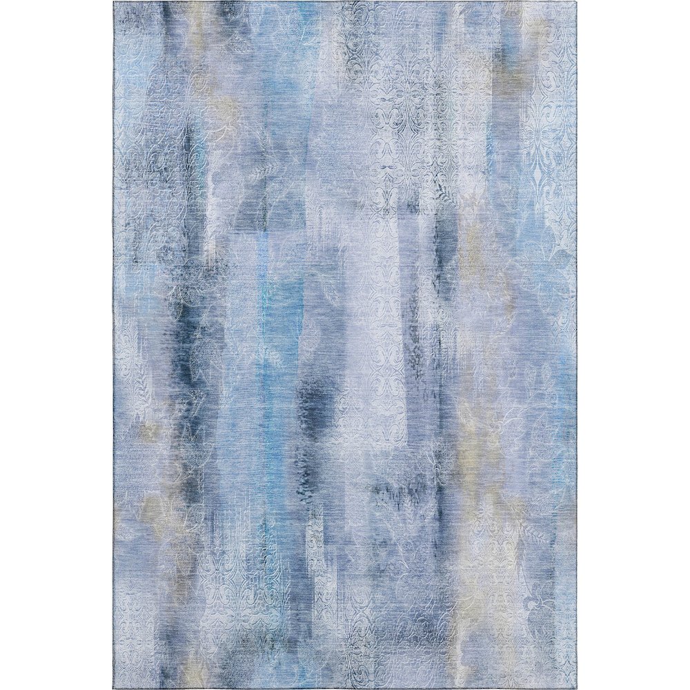 Premium Machine Washable Mayfield  Blue 8' x 10' Rug. Picture 1