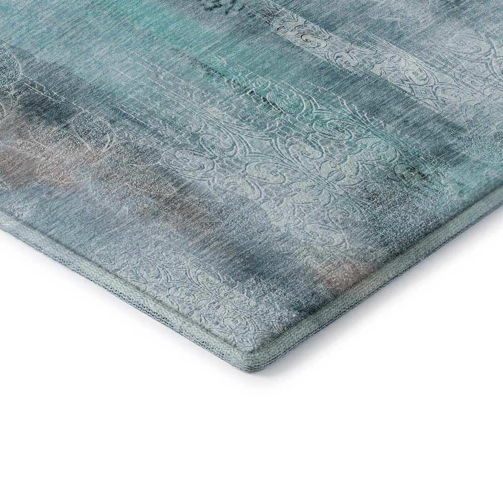 Premium Machine Washable Mayfield  Teal 3' x 5' Rug. Picture 3