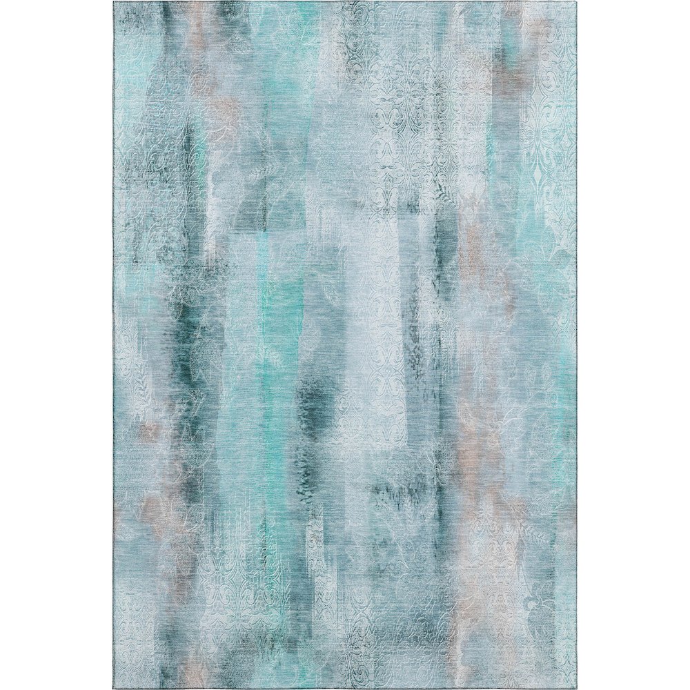 Premium Machine Washable Mayfield  Teal 8' x 10' Rug. Picture 1