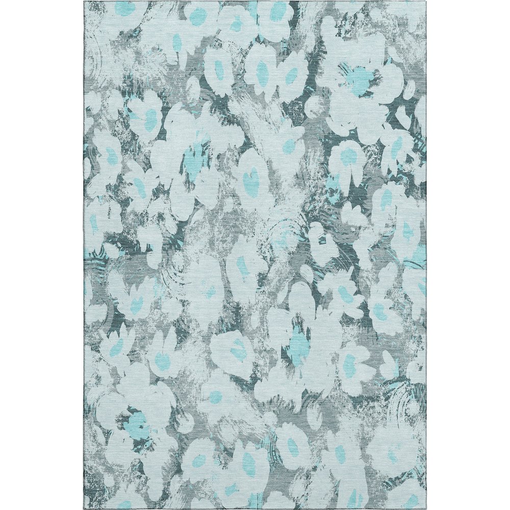 Premium Machine Washable Mayfield  Teal 8' x 10' Rug. Picture 1