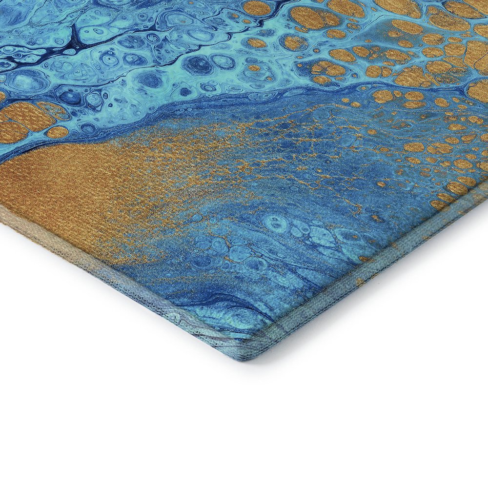 Premium Machine Washable Mayfield  Cobalt 3' x 5' Rug. Picture 3
