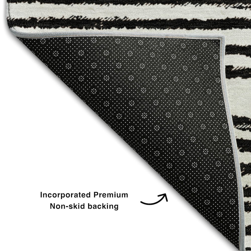 Premium Machine Washable Mayfield  Black 3' x 5' Rug. Picture 2