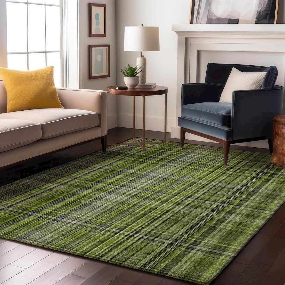 Premium Machine Washable Mayfield  Green 8' x 10' Rug. Picture 5