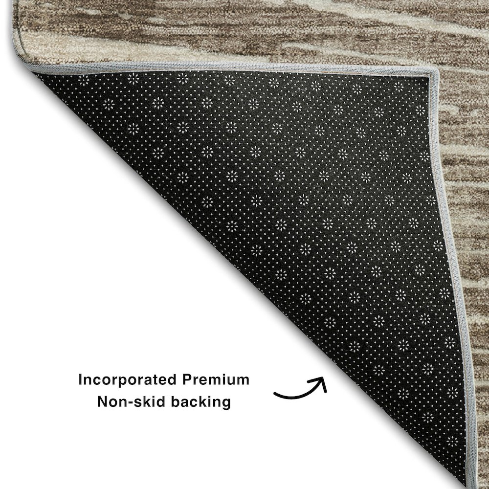 Premium Machine Washable Mayfield  Taupe 3' x 5' Rug. Picture 2
