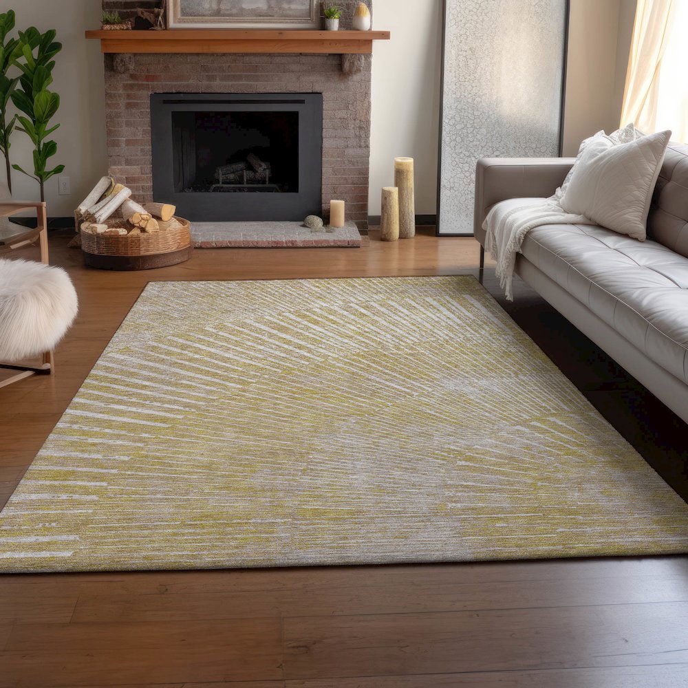 Premium Machine Washable Mayfield  Wheat 8' x 10' Rug. Picture 6