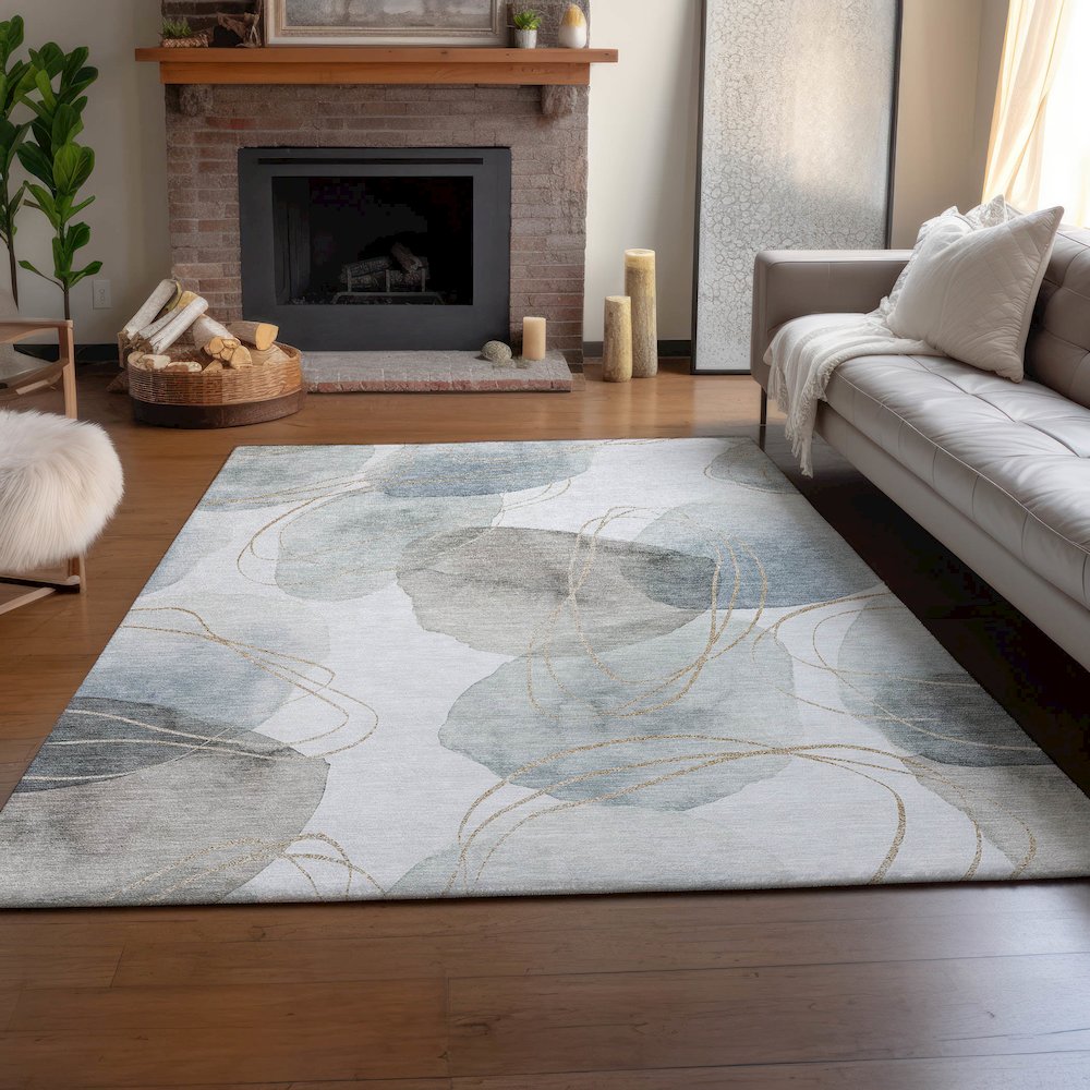 Premium Machine Washable Mayfield  Ivory 8' x 10' Rug. Picture 6