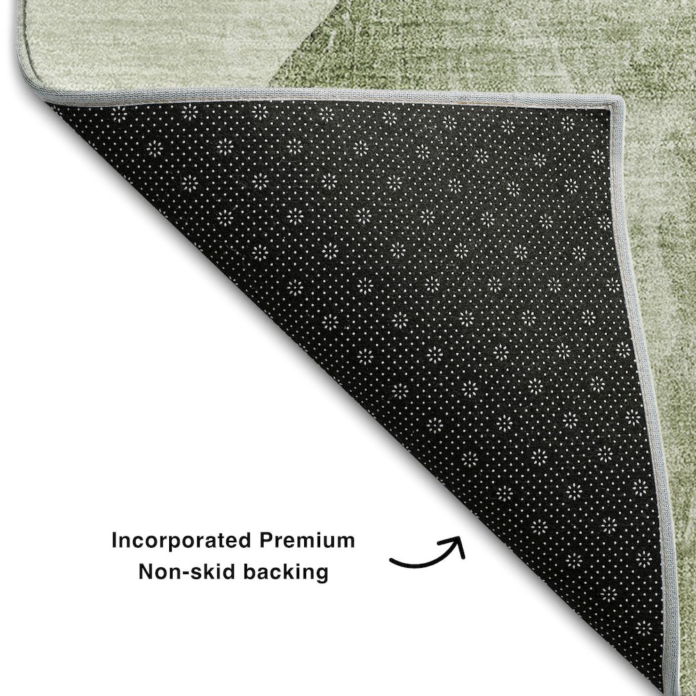 Premium Machine Washable Mayfield  Green 3' x 5' Rug. Picture 2