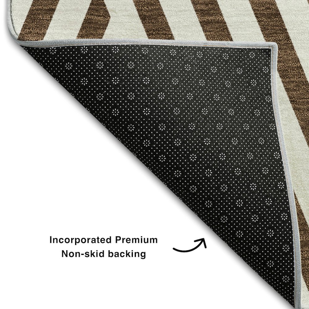 Premium Machine Washable Mayfield  Brown 3' x 5' Rug. Picture 2
