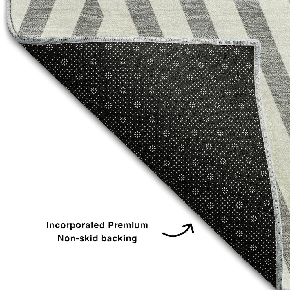Premium Machine Washable Mayfield  Gray 3' x 5' Rug. Picture 2