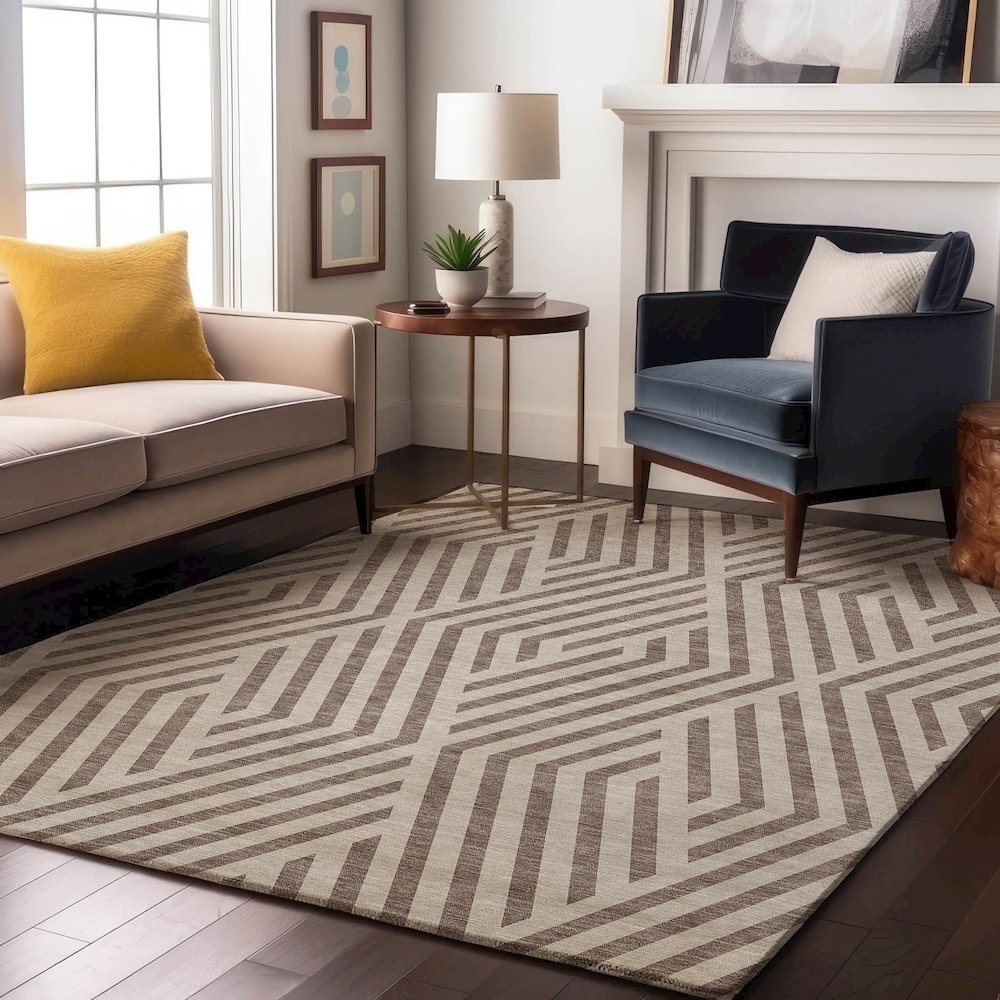 Premium Machine Washable Mayfield  Taupe 8' x 10' Rug. Picture 5