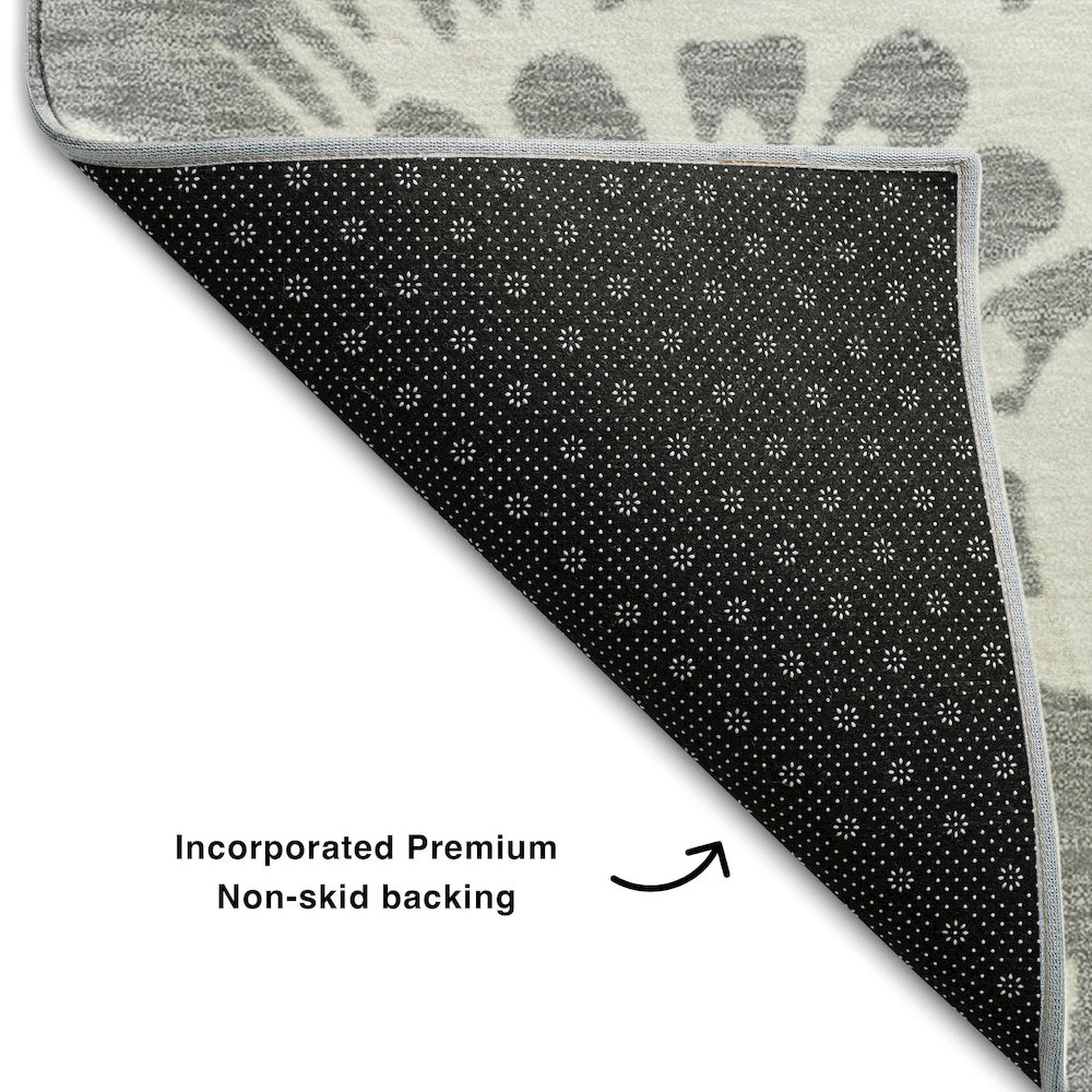 Premium Machine Washable Mayfield  Gray 3' x 5' Rug. Picture 2