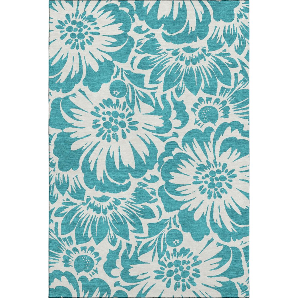 Premium Machine Washable Mayfield  Teal 8' x 10' Rug. Picture 1